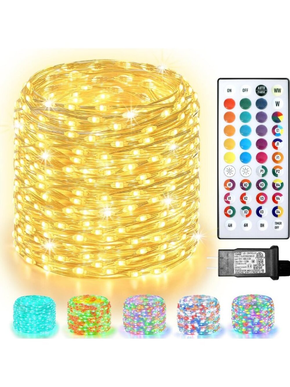 300 LED Color Changing Fairy Lights, 98 FT String Lights with Remote, 35 Colors